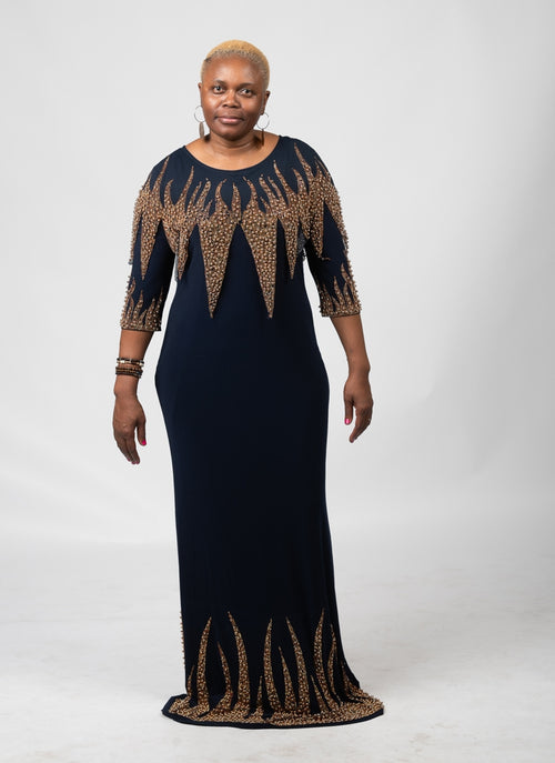 CHERYL RHINESTONES MAXI DRESS