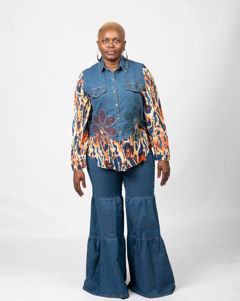 VENESSA DENIM PANTS SET