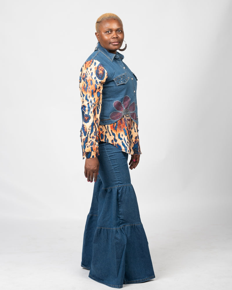 VENESSA DENIM PANTS SET