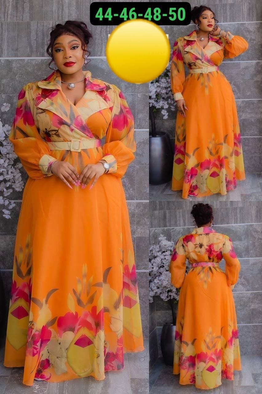 OMOTOLA LUXURY DRESS WITH BELT