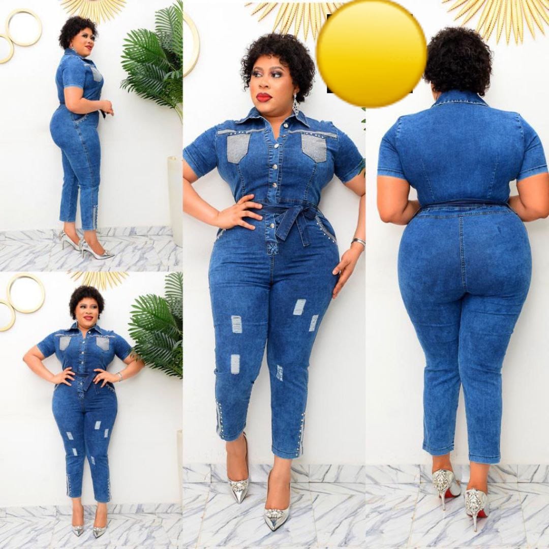 MARRON DENIM JUMPSUIT