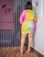 MULTICOLOR DRESS AND SHIRT SET