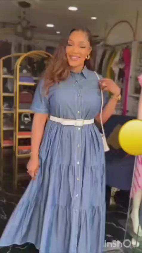 DENIM FLAG DRESS