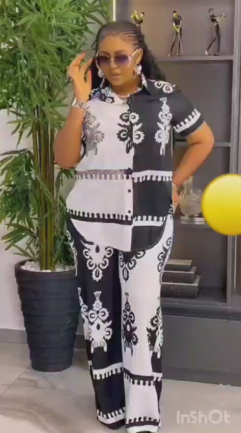 SHORT SLEEVES SUMMER PANTS SUIT