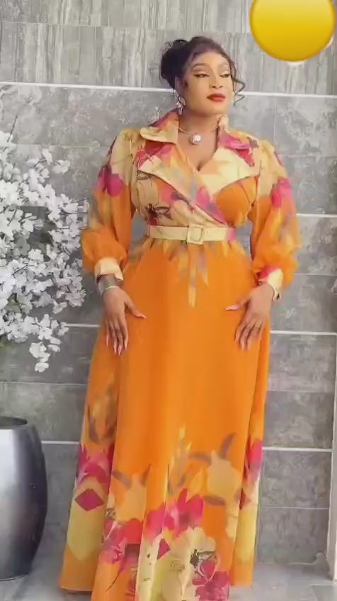 OMOTOLA LUXURY DRESS WITH BELT