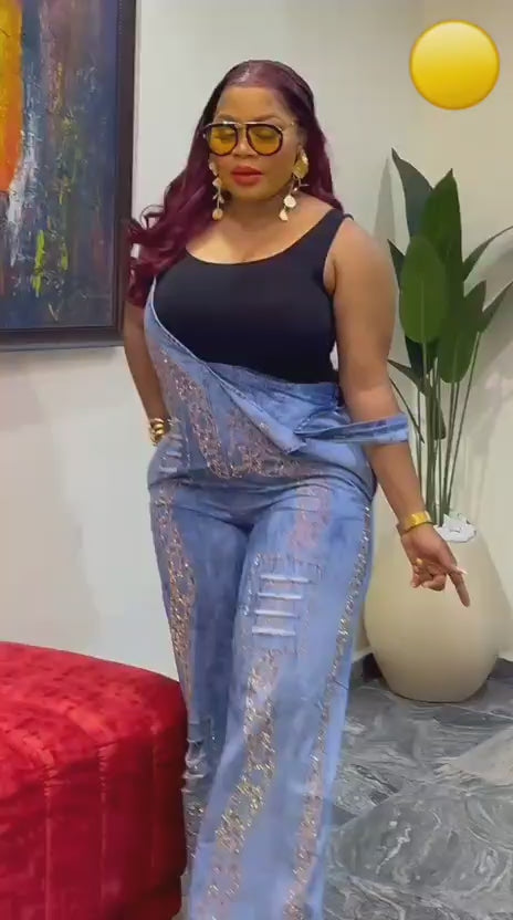 SCARLETT DENIM JUMPSUIT ( INNER TOP INCLUDED )