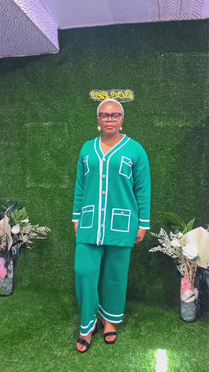 JOY KNITTED V NECK AUTUMN WINTER SET