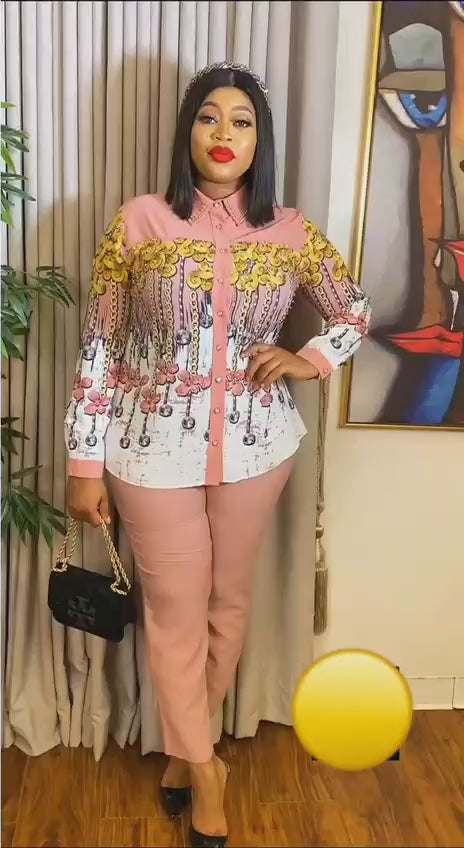 COPORATE FLORAL PANTS SUIT