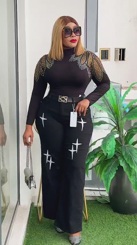 SHUNTA TRENDY DENIM PANTS SUIT